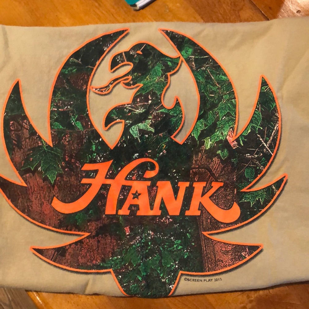 Hank Graphic Tee with Green and Orange Design